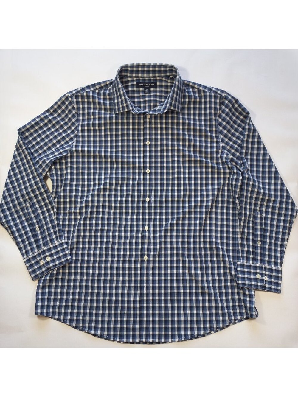 mizzen + main leeward shirt XL plaid classic long sleeve Navy Multi 1WS-0994